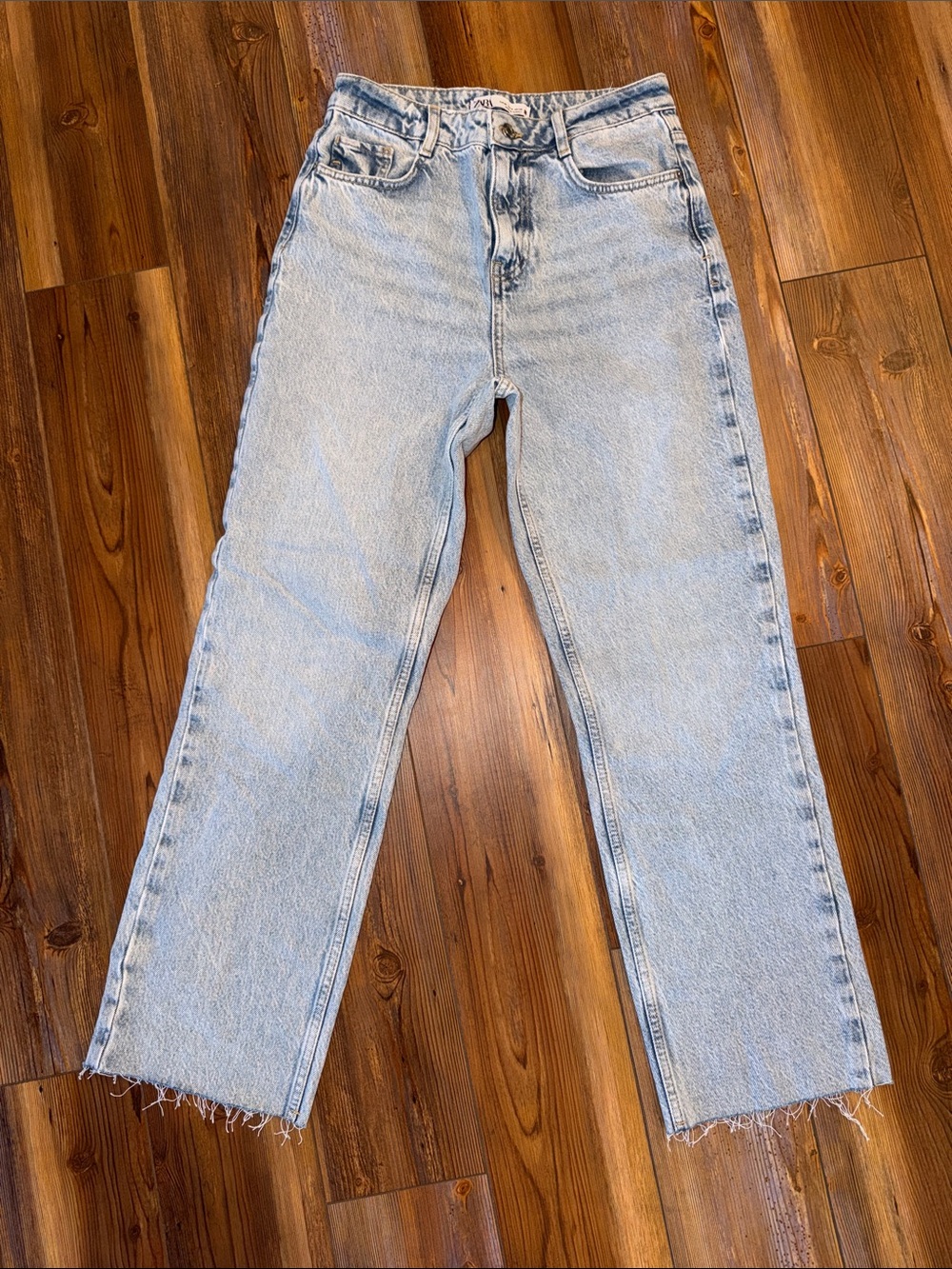 Zara Light Wash Straight Leg Jeans